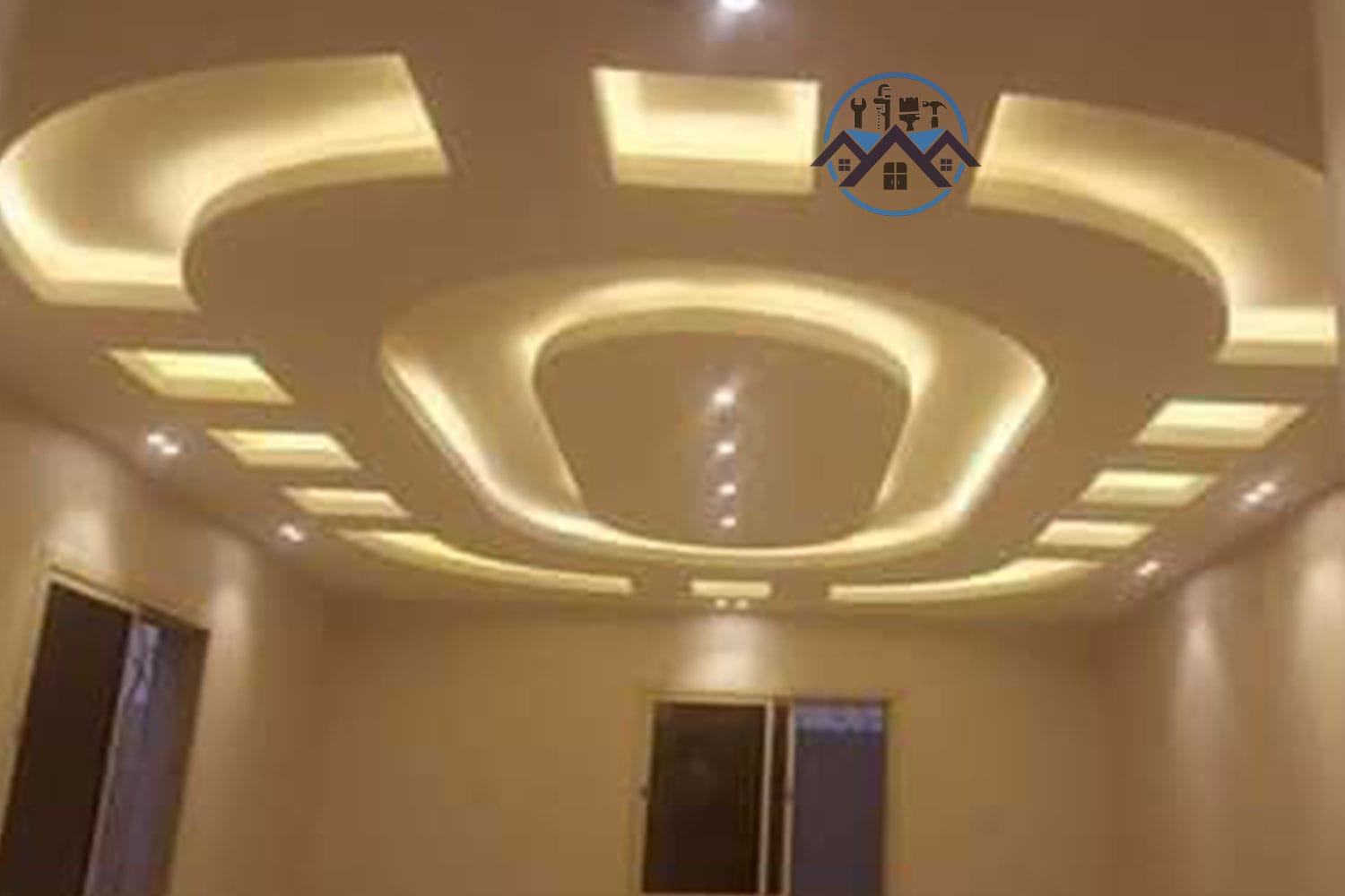 Modern POP ceiling designs in Ghana by Waterworld Technology Limited with LED lighting and neat finishing.