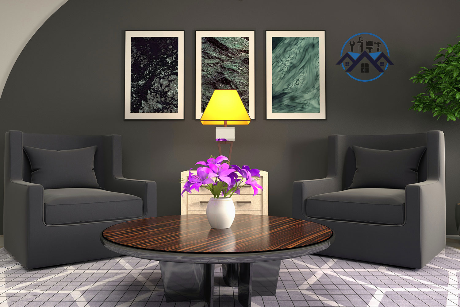 Modern interior décor in Ghana by Waterworld Technology Limited – stylish living room design.