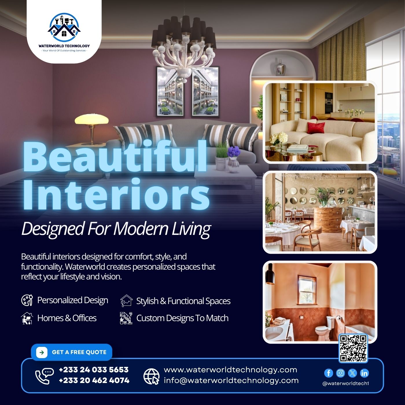 Interior Decor Services in Ghana by Waterworld Technology