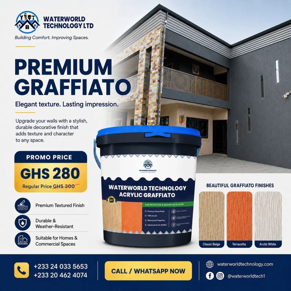Waterworld Technology Acrylic Graffiato is currently available at GHS 280, reduced from GHS 300.
